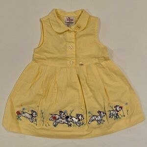 New Vintage Disney Store 101 Dalmatians Dress Girls 6M Embroidered Butterflies